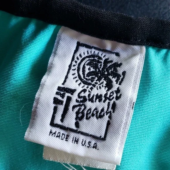 Bikini Bottoms Two-Fer Turquoise-Black Size Medium EUC - Picture 3 of 12